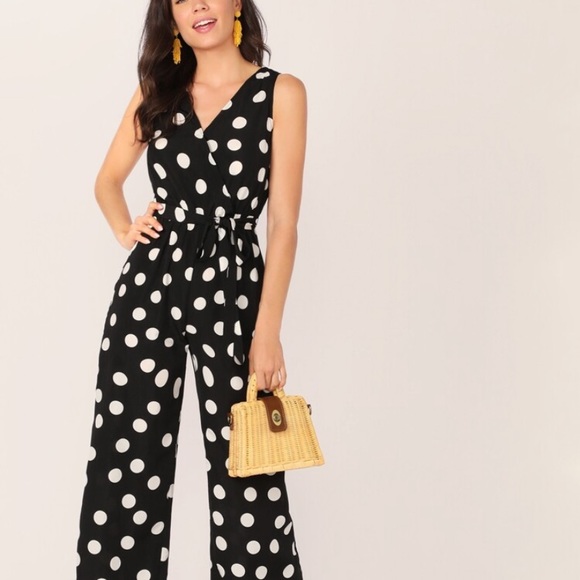 Vintage Dresses & Skirts - New Cute Polka dot Jumpsuit romper